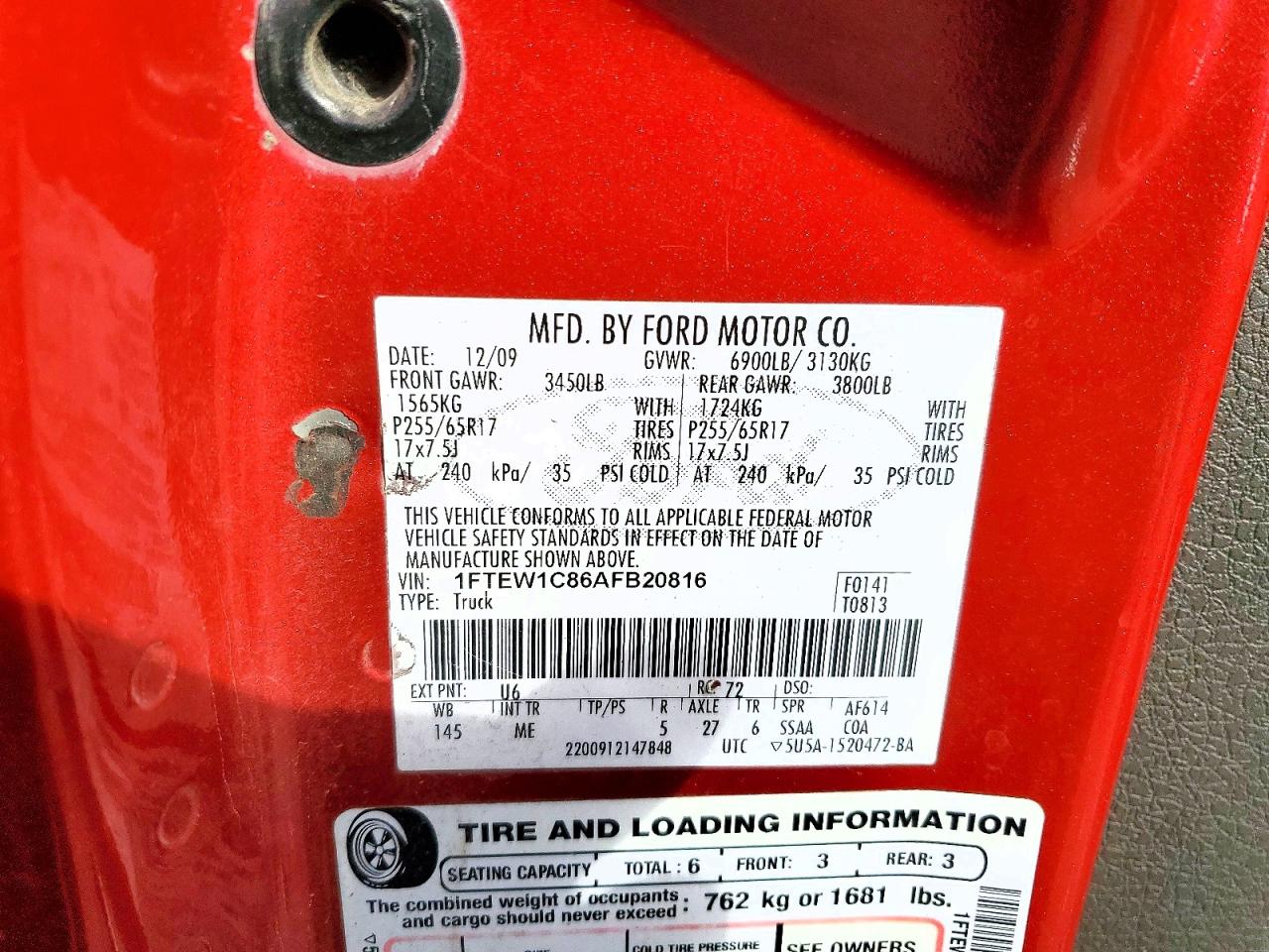 2010 FORD F150 SUPERCREW photo 12
