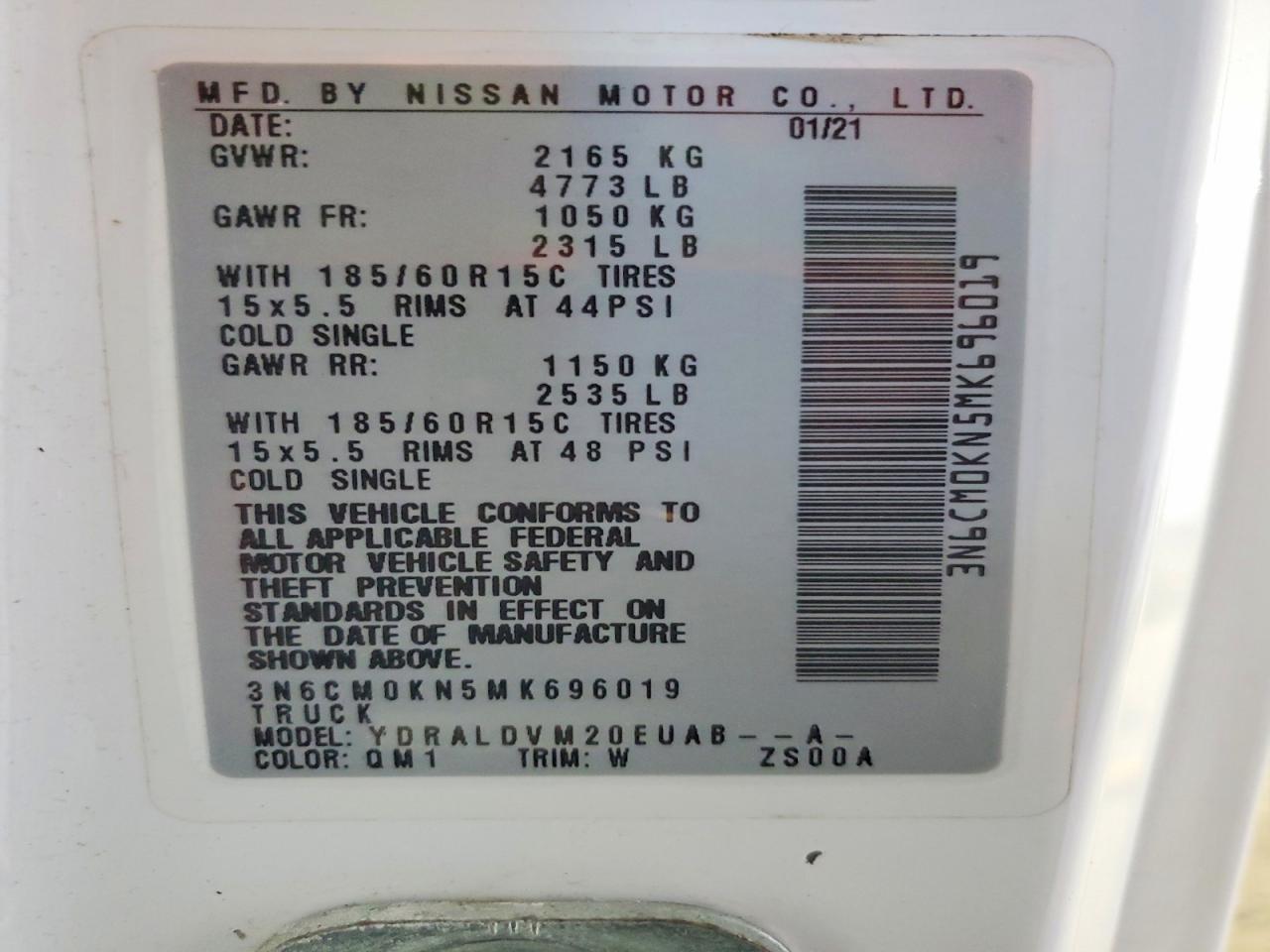 2021 NISSAN NV200 DELIVERY VAN photo 13