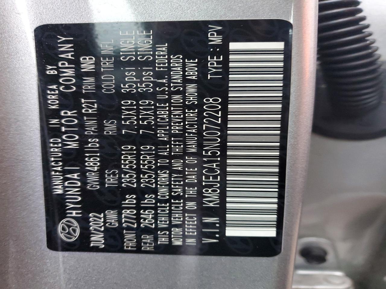 2022 HYUNDAI TUCSON LIMITED photo 12