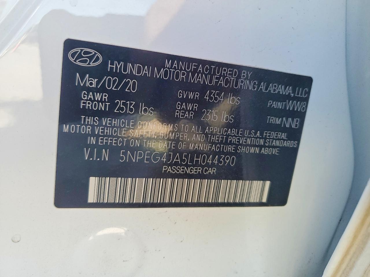 2020 HYUNDAI SONATA SE photo 13