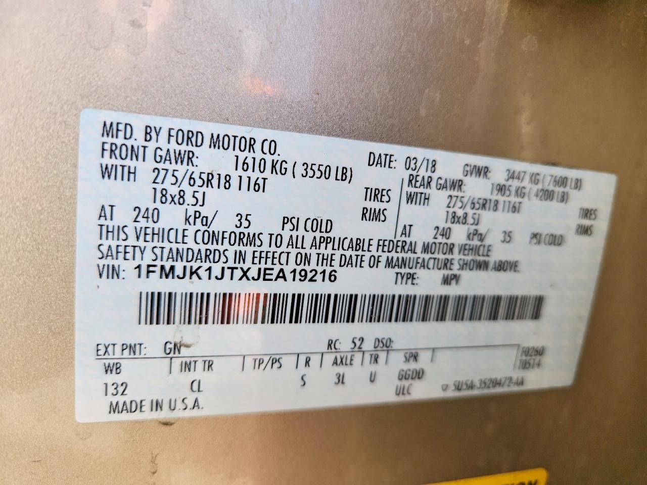 2018 FORD EXPEDITION MAX XLT photo 13