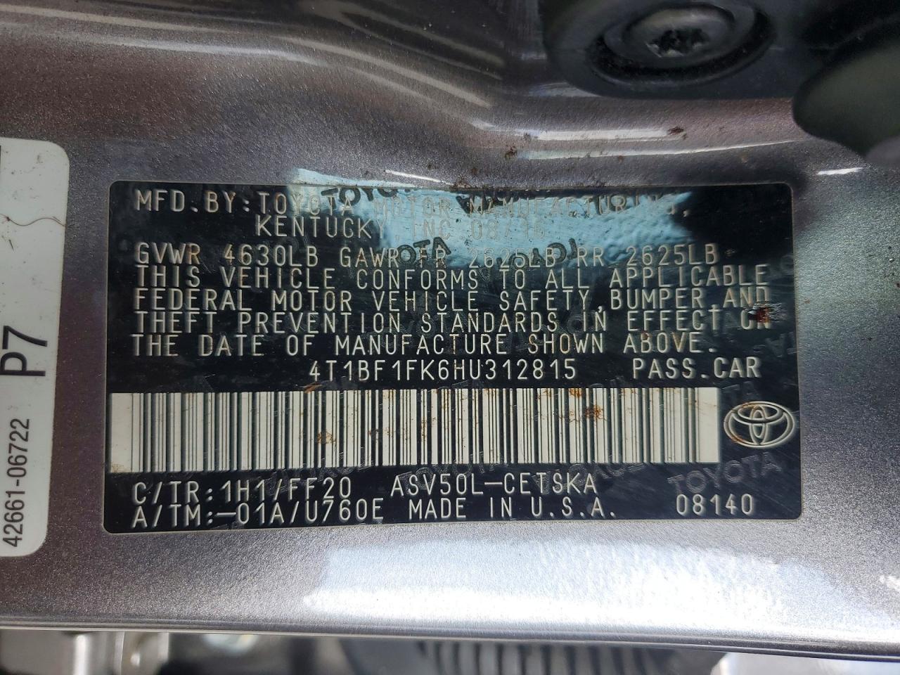 2017 TOYOTA CAMRY LE photo 13