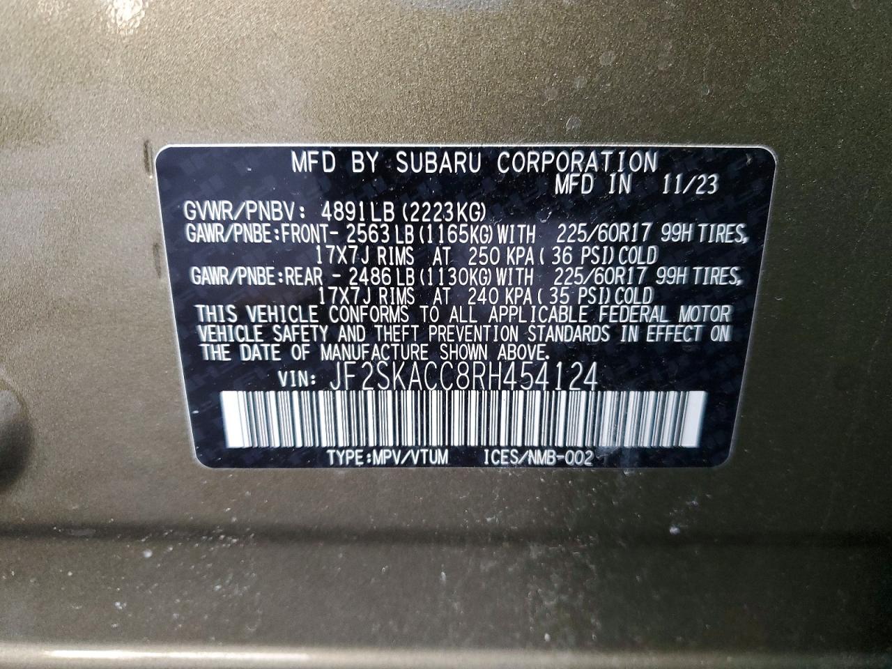 2024 SUBARU FORESTER PREMIUM photo 13