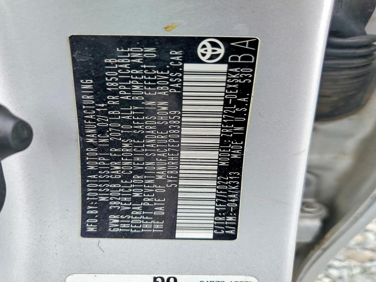 2014 TOYOTA COROLLA photo 12