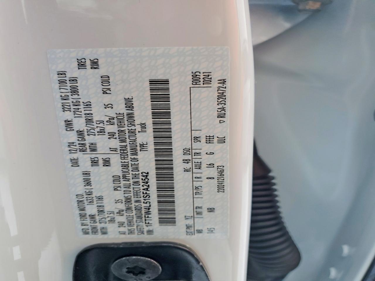 2025 FORD F150 TREMOR photo 12