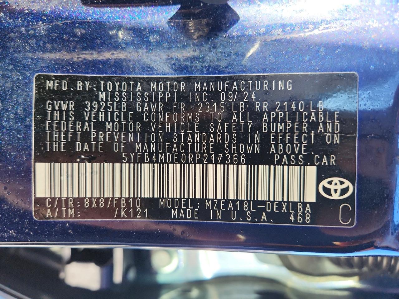 2024 TOYOTA COROLLA LE photo 12
