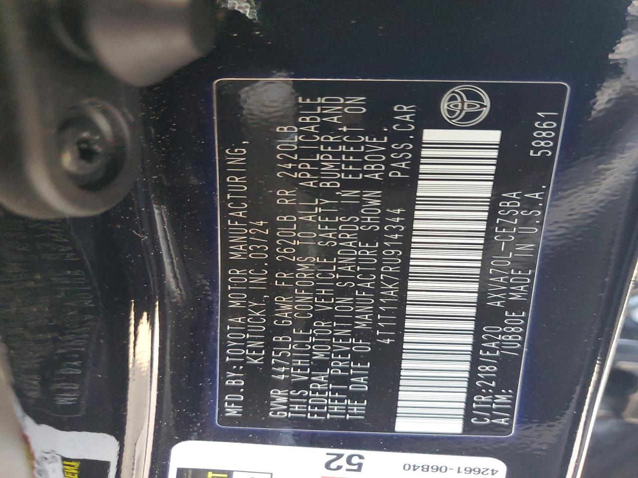 2024 TOYOTA CAMRY SE NIGHT SHADE photo 13