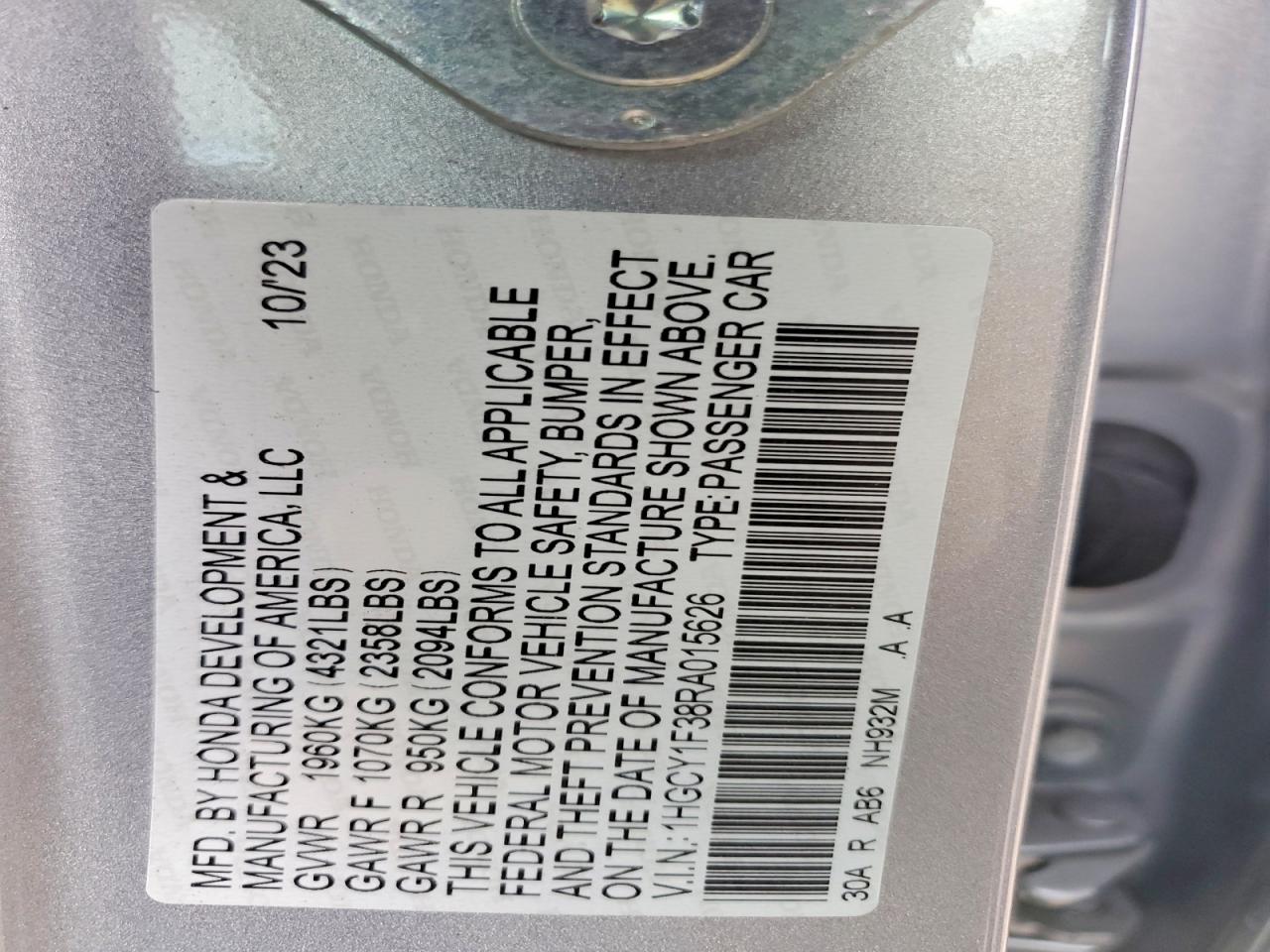 2024 HONDA ACCORD EX photo 13