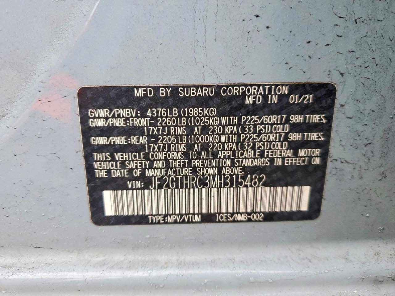 2021 SUBARU CROSSTREK SPORT photo 13