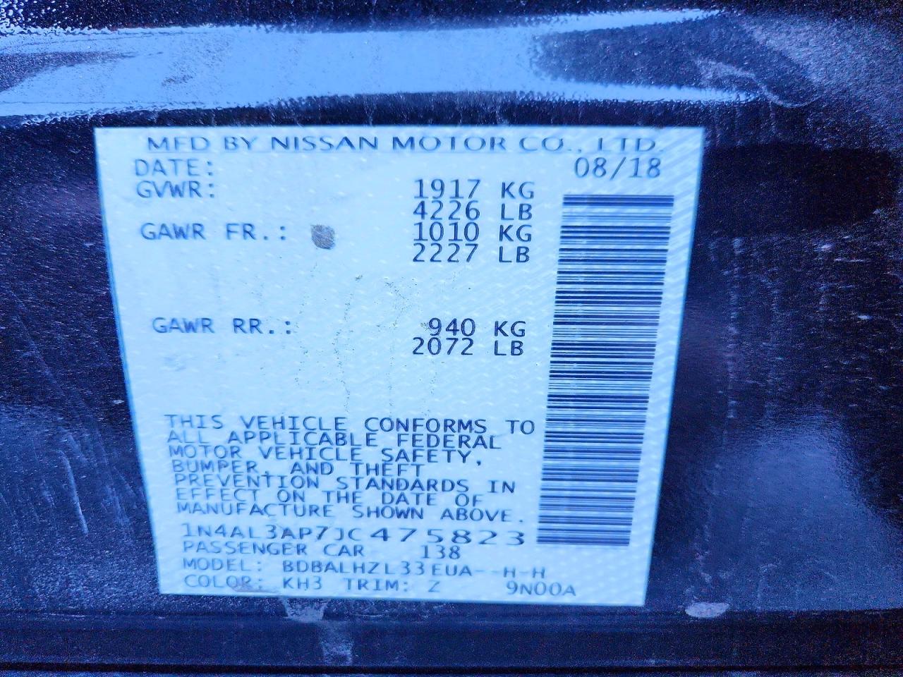 2018 NISSAN ALTIMA 2.5 photo 23