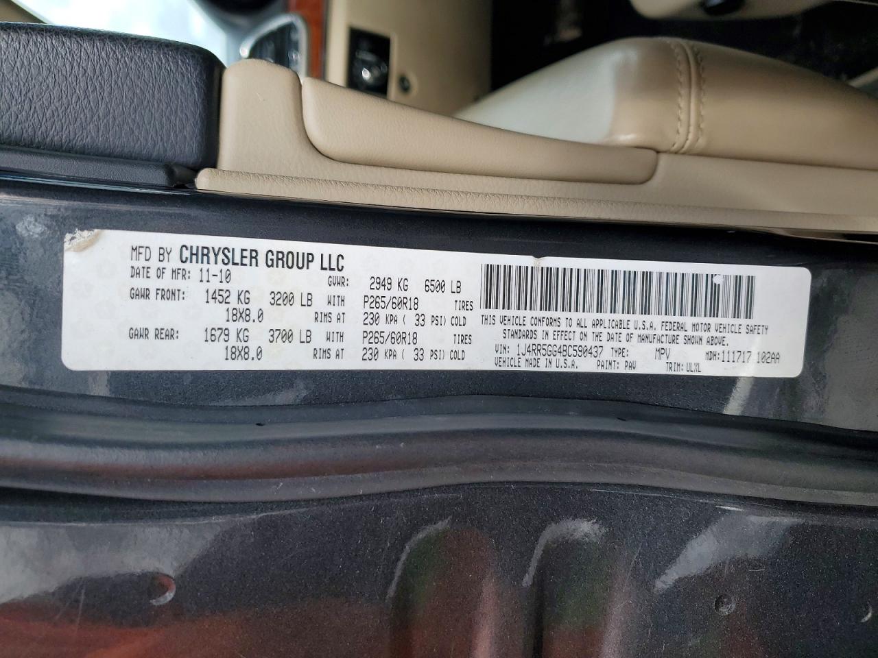 2011 JEEP GRAND CHEROKEE LIMITED photo 13