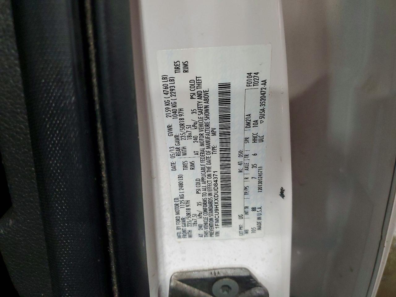 2013 FORD ESCAPE SEL photo 13