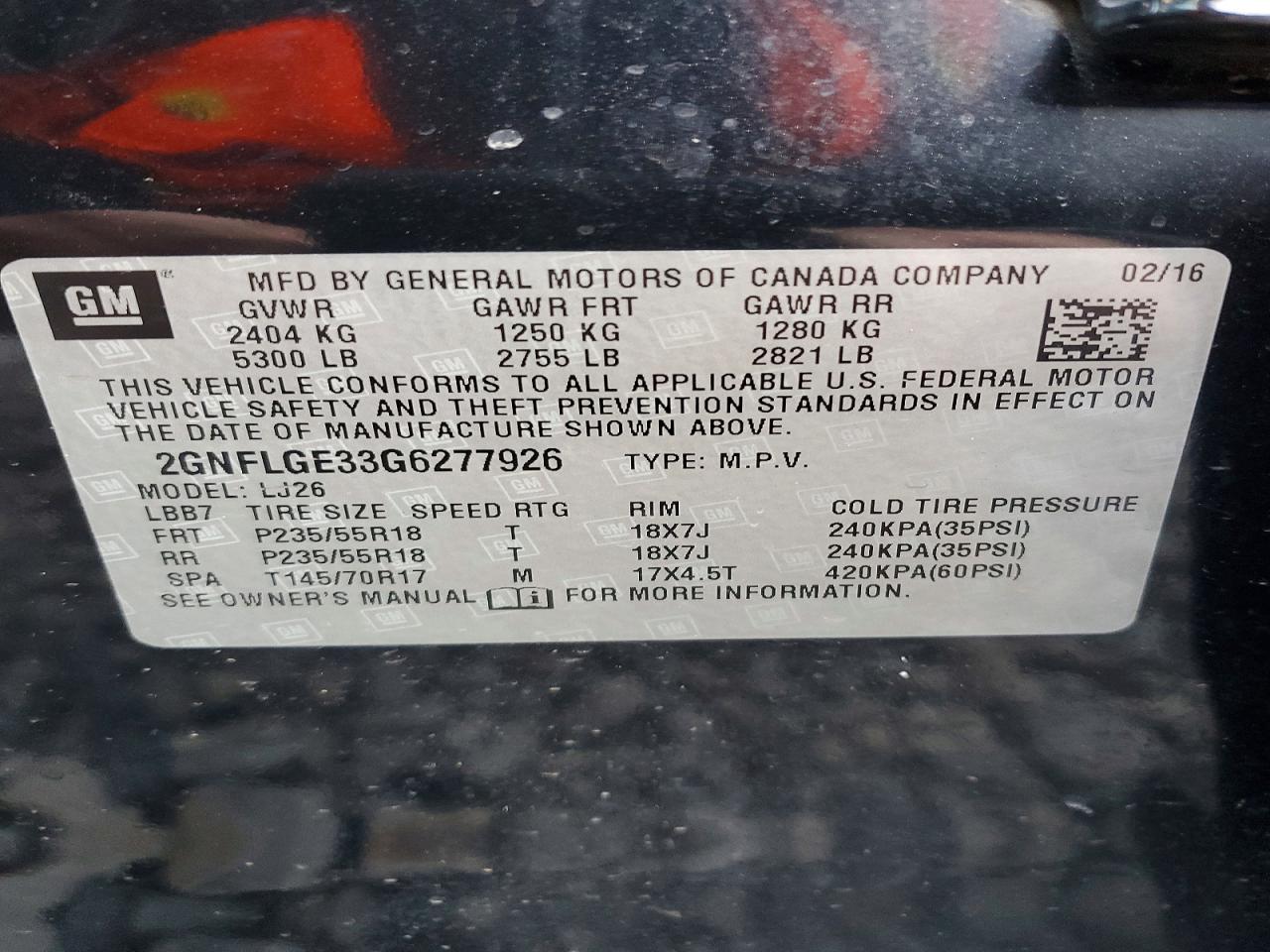 2016 CHEVROLET EQUINOX LTZ photo 13