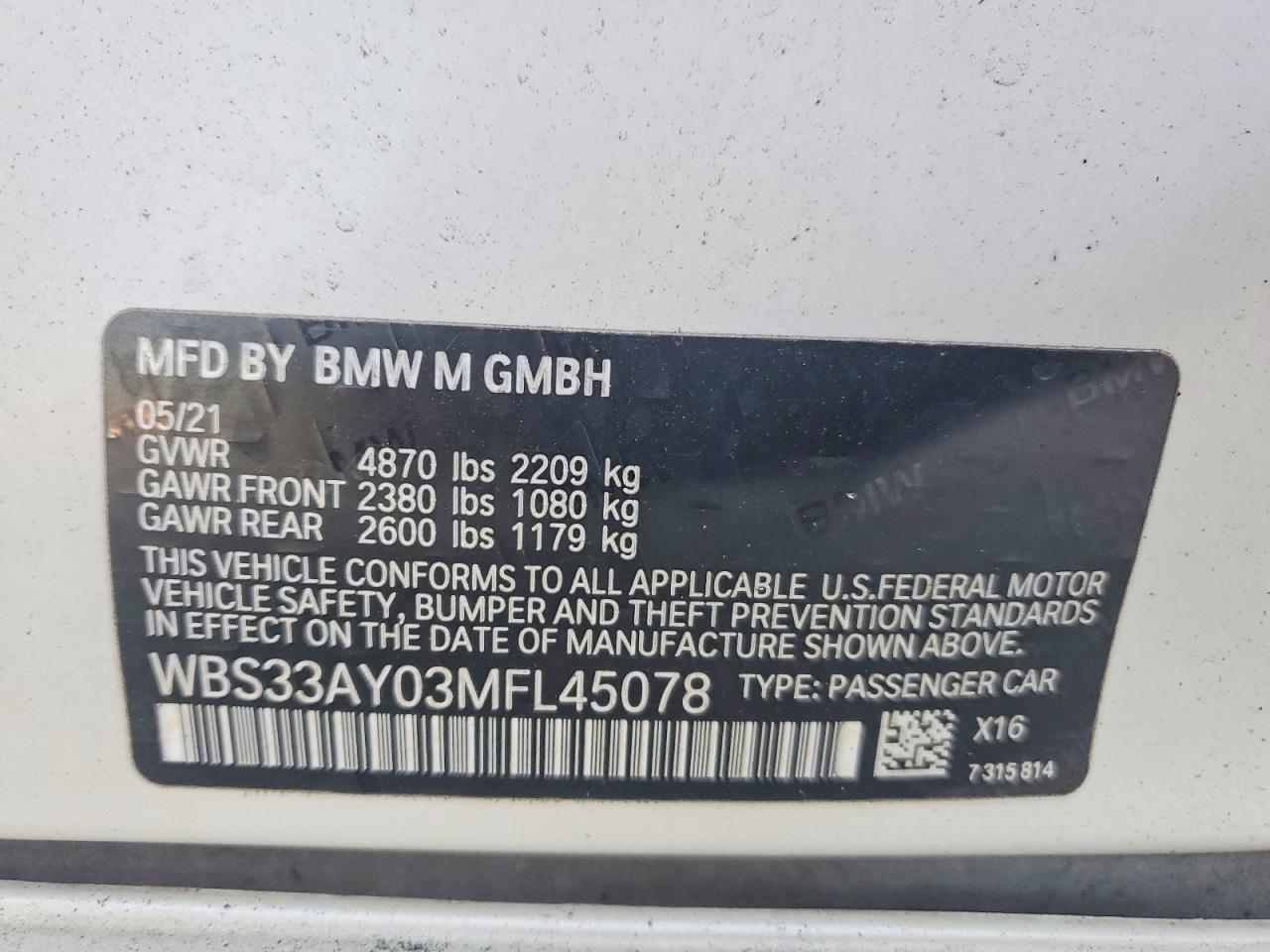2021 BMW M3 COMPETITION photo 13