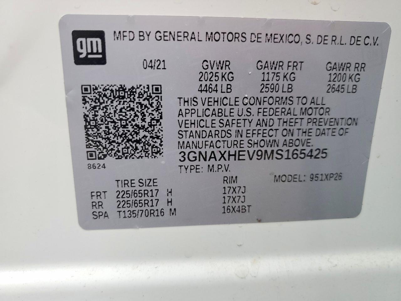 2021 CHEVROLET EQUINOX LS photo 25