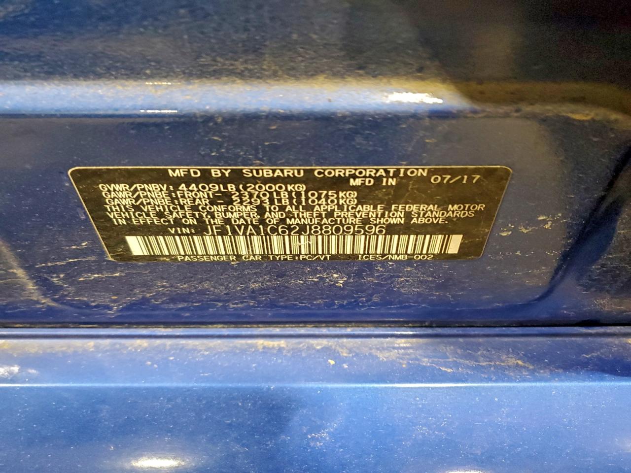 2018 SUBARU WRX PREMIUM photo 23