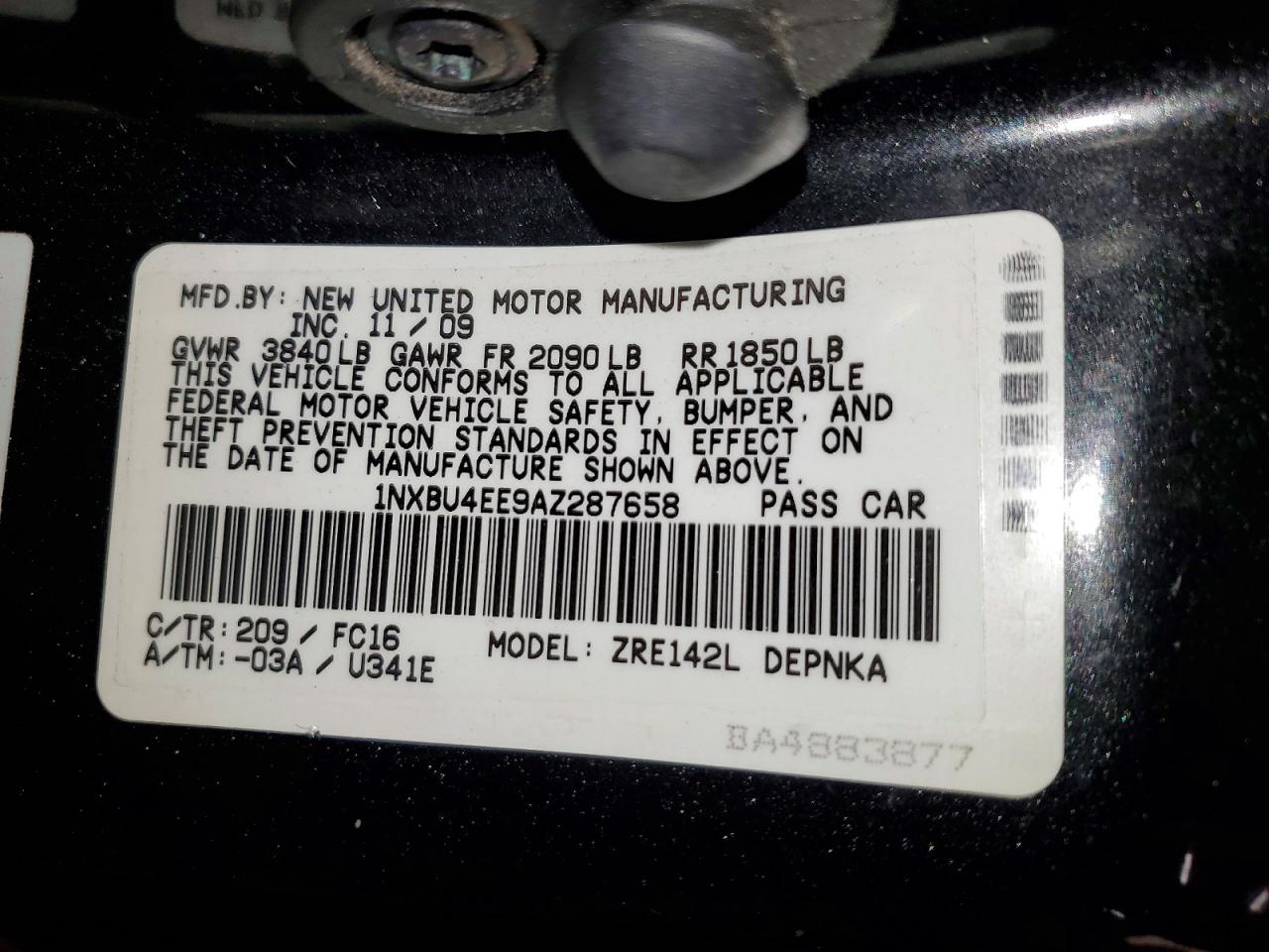 2010 TOYOTA COROLLA BASE photo 12