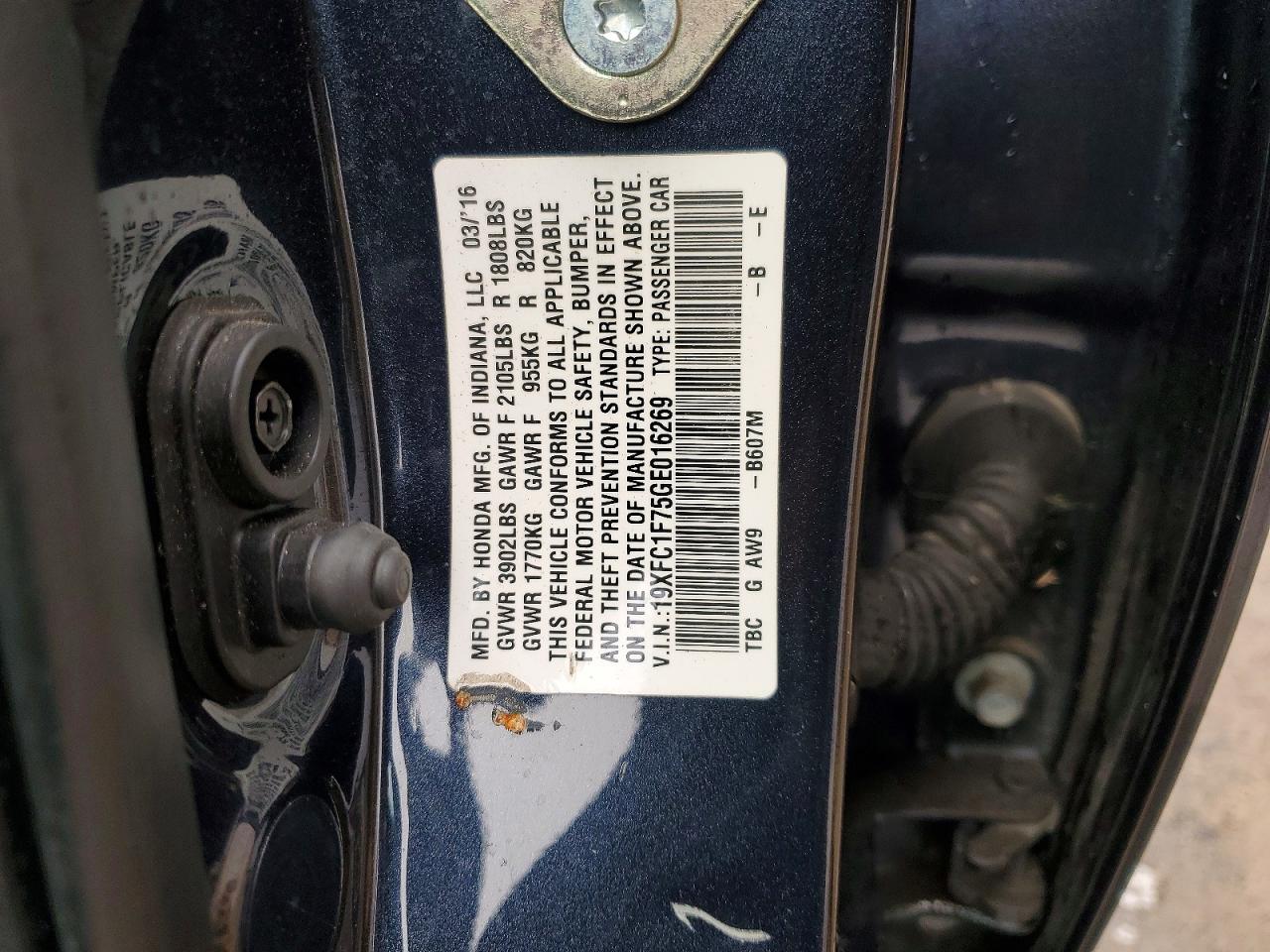 2016 HONDA CIVIC EXL photo 12