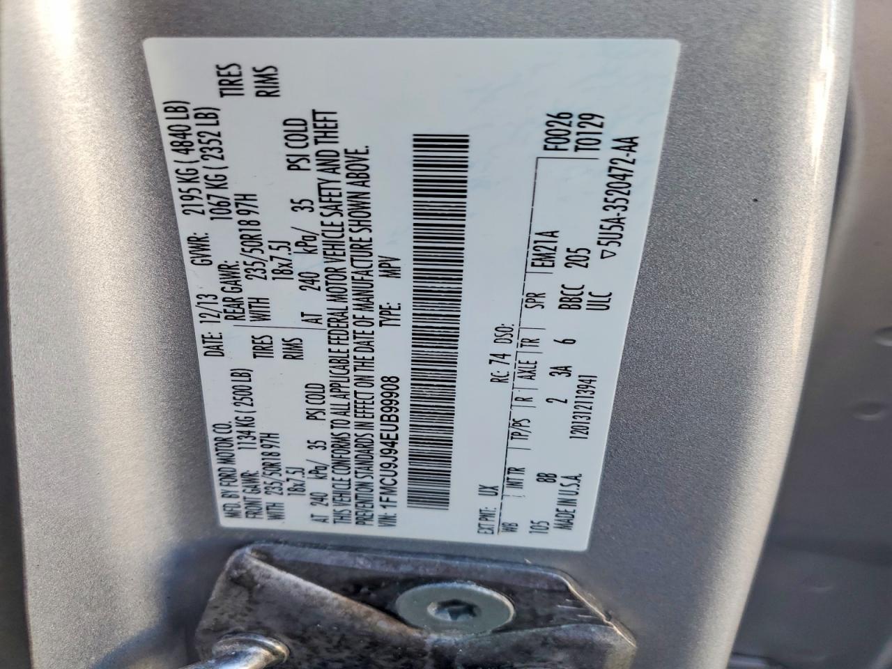 2014 FORD ESCAPE TITANIUM photo 13