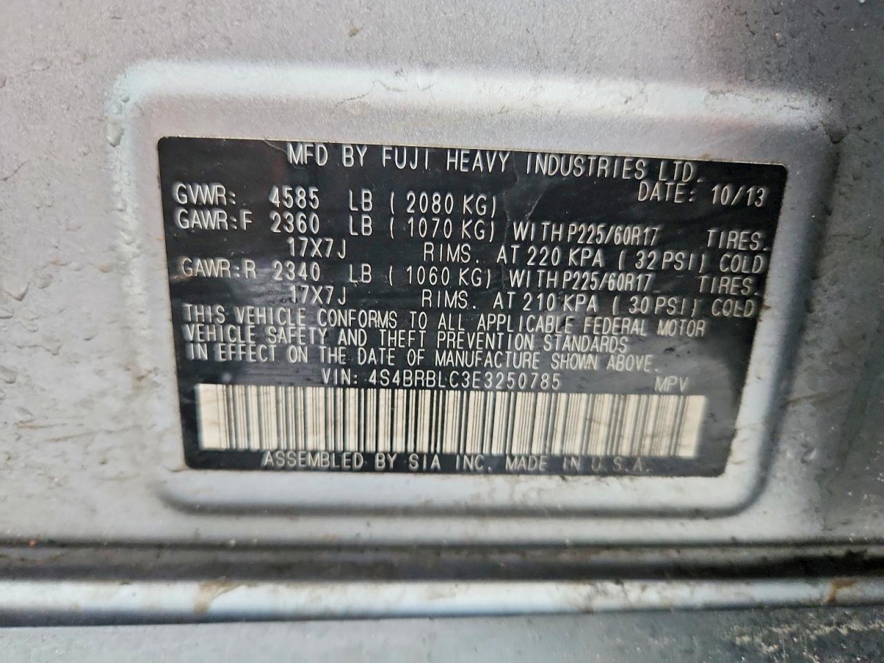 2014 SUBARU OUTBACK 2.5I LIMITED photo 12