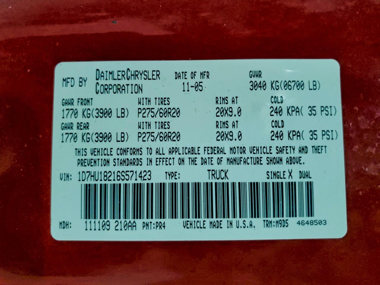 2006 DODGE RAM 1500 ST photo 12