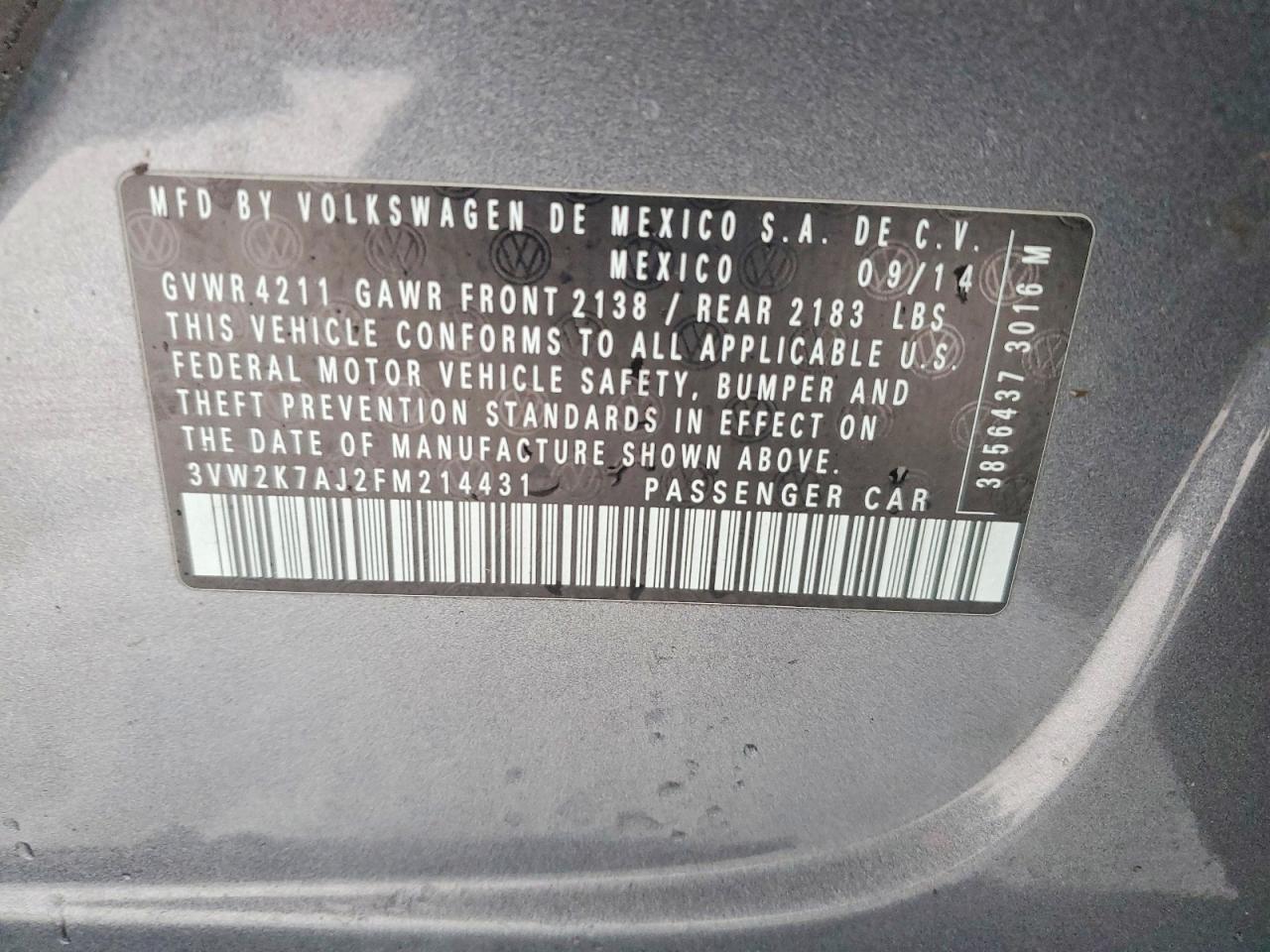 2015 VOLKSWAGEN JETTA BASE photo 12