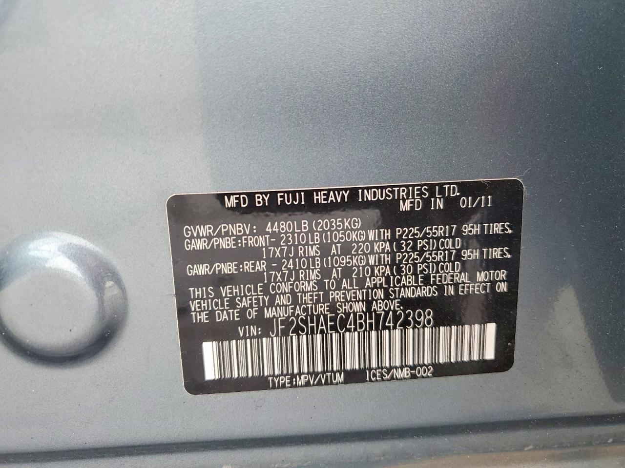 2011 SUBARU FORESTER LIMITED photo 13