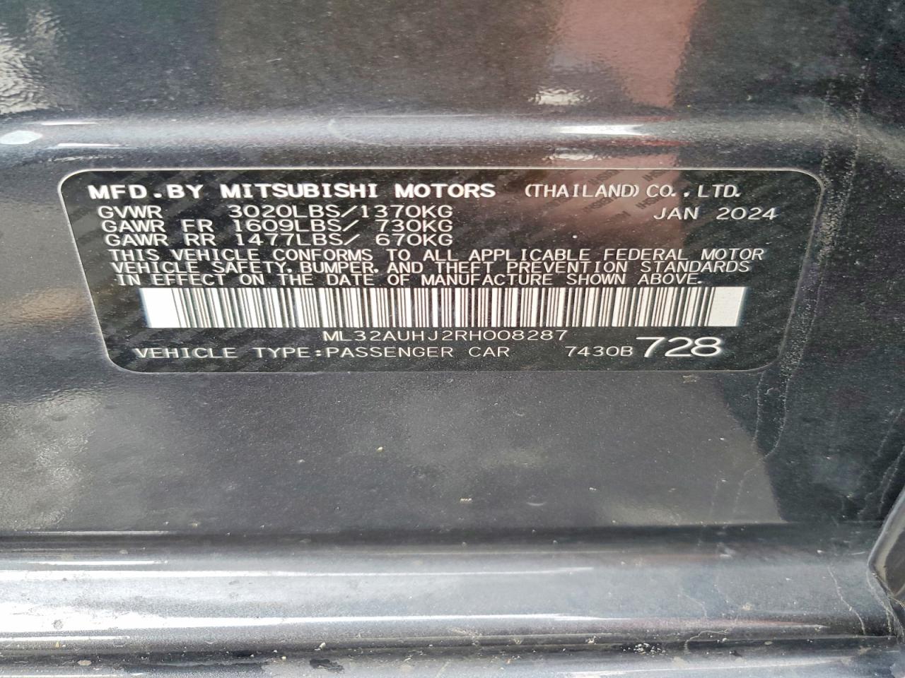 2024 MITSUBISHI MIRAGE ES photo 13