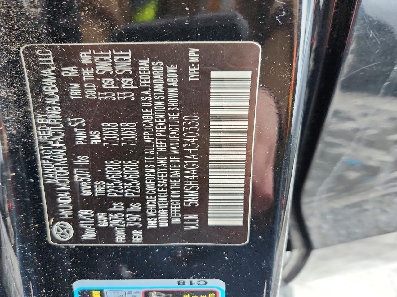 2010 HYUNDAI SANTA FE SE photo 13