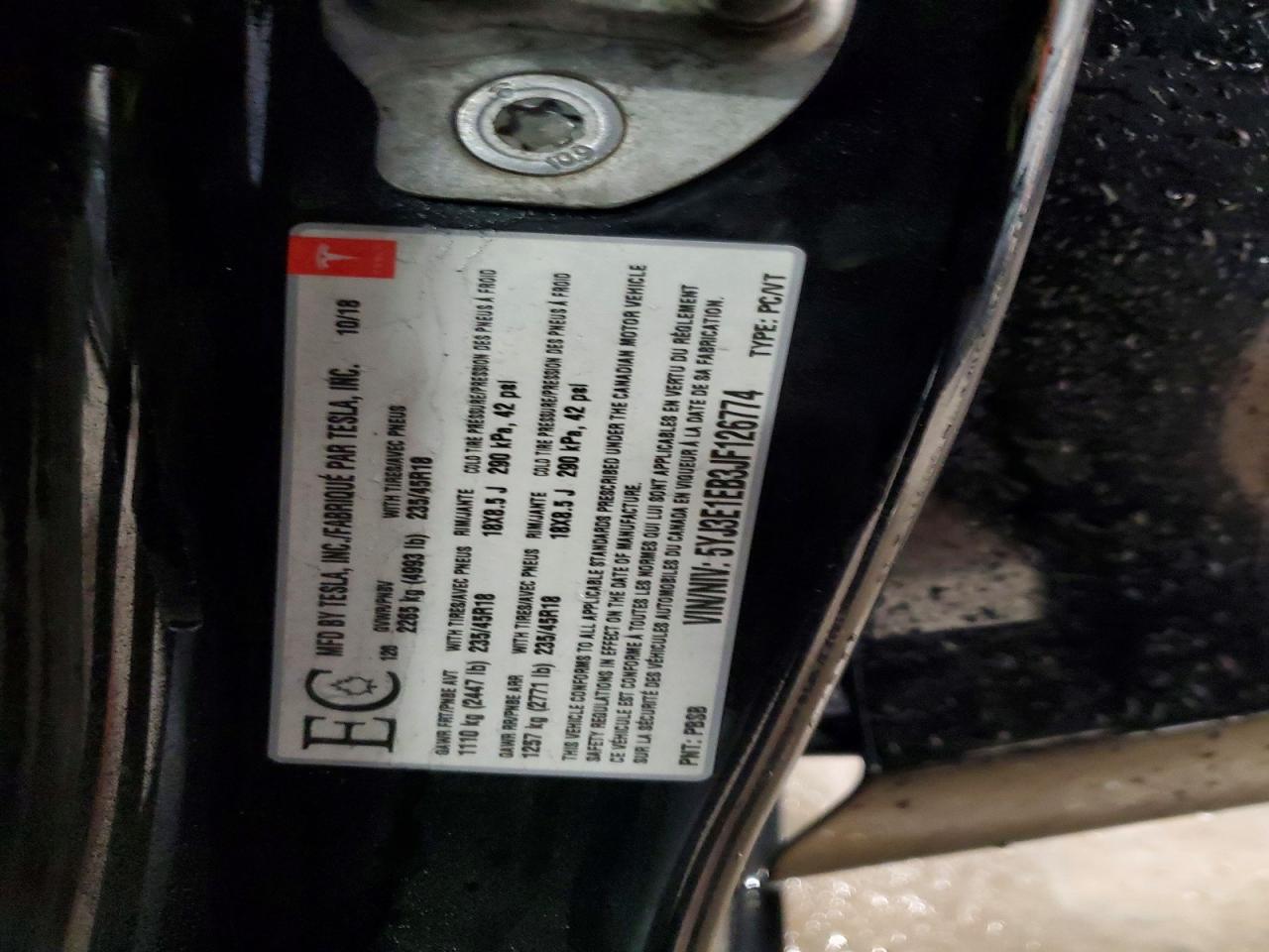 2018 TESLA MODEL 3 photo 13