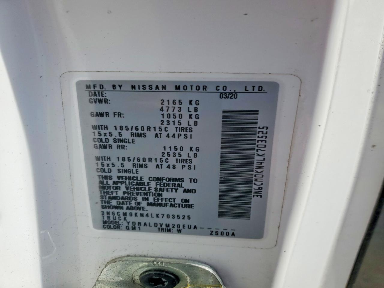 2020 NISSAN NV200 2.5S photo 12