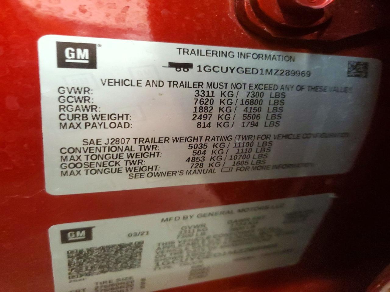 2021 CHEVROLET SILVERADO K1500 LTZ photo 12