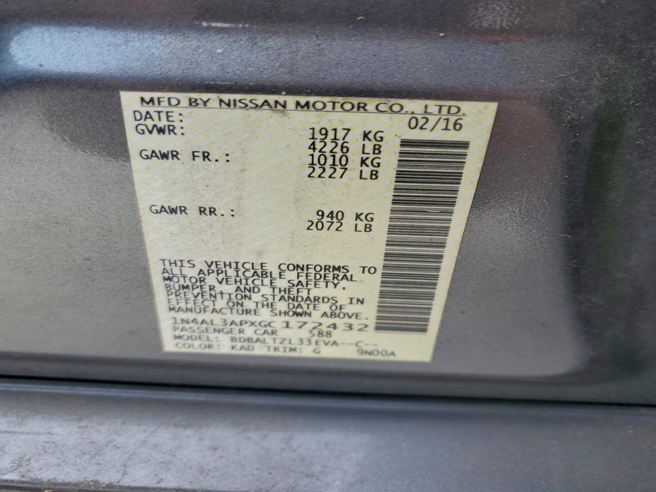 2016 NISSAN ALTIMA 2.5 photo 23