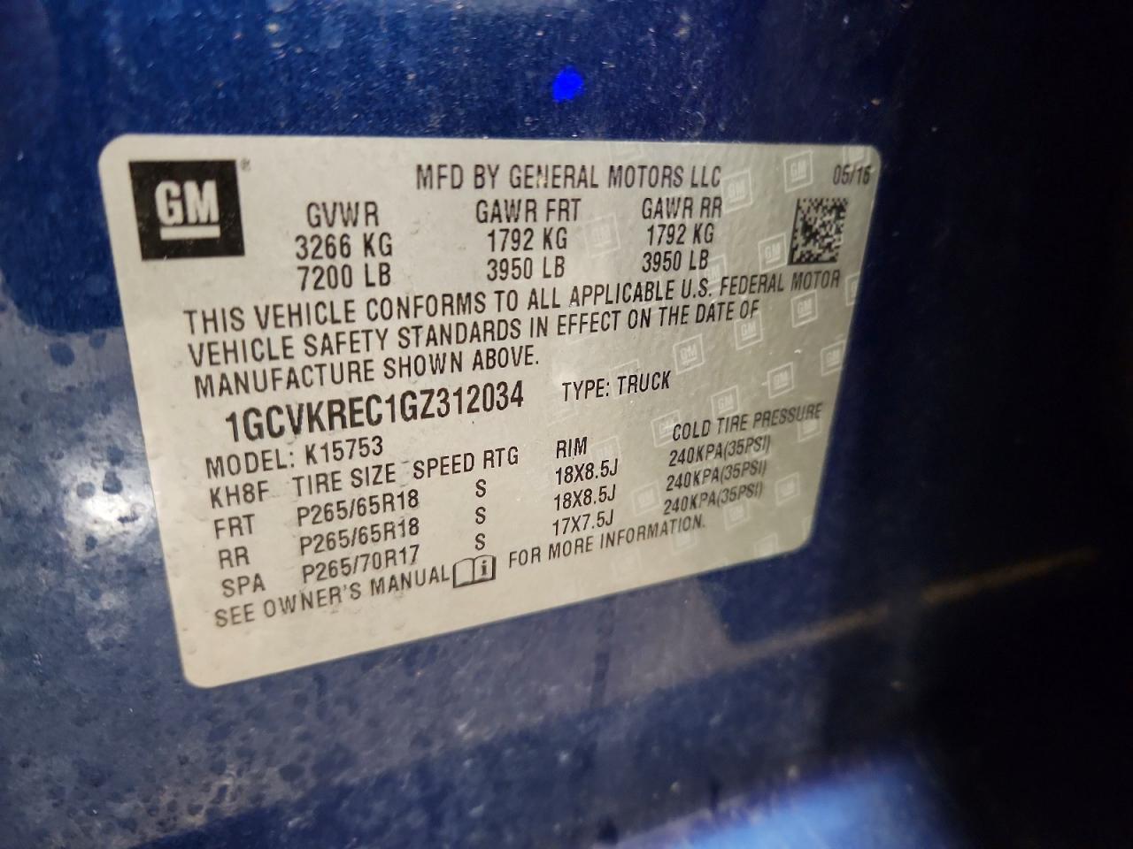2016 CHEVROLET SILVERADO K1500 LT photo 12