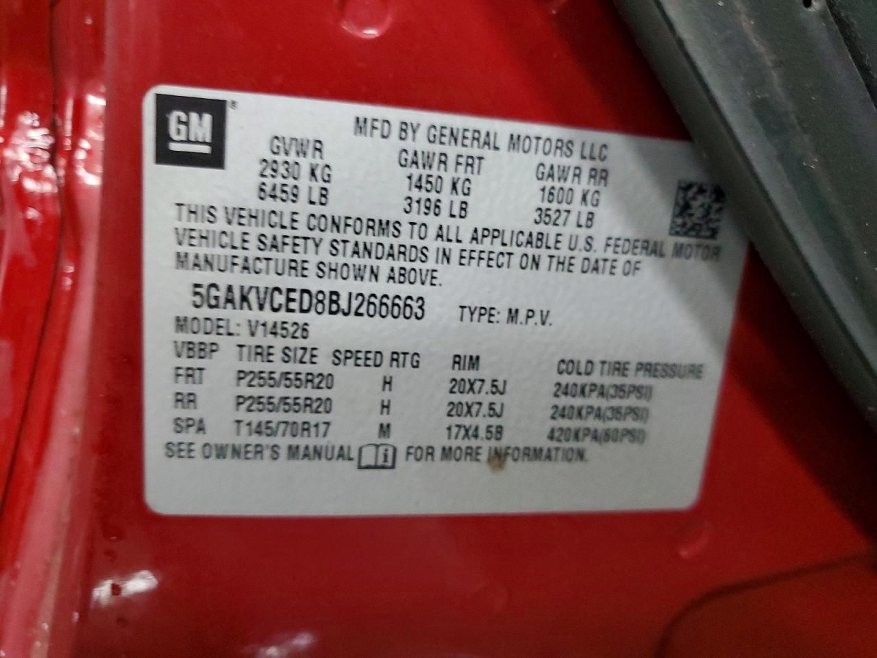2011 BUICK ENCLAVE CXL photo 13