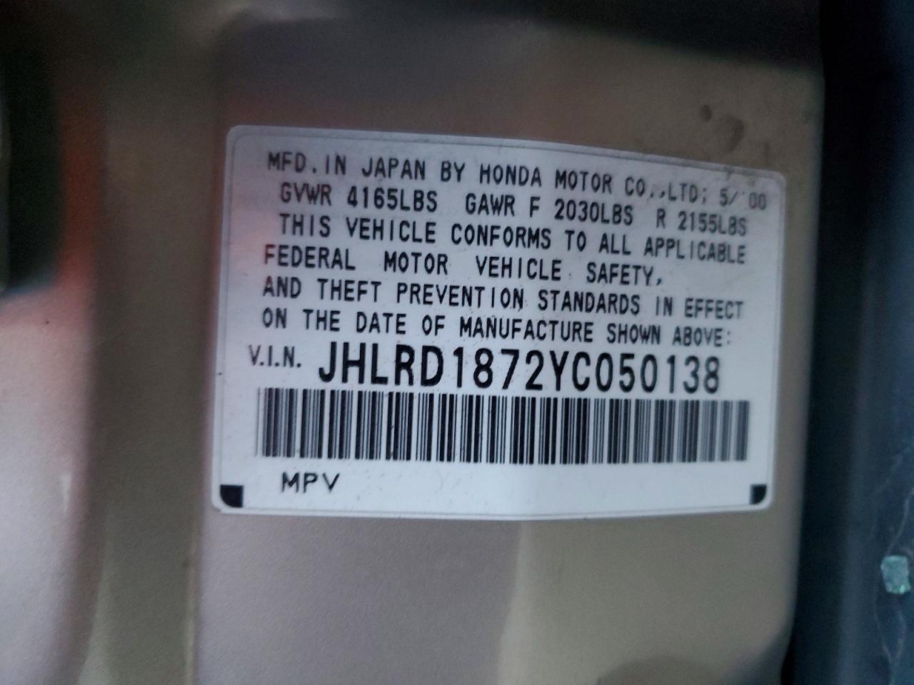 2000 HONDA CR-V SE photo 13