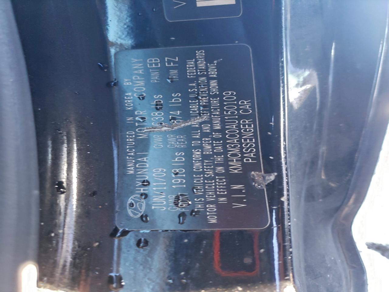 2010 HYUNDAI ACCENT BLUE photo 12