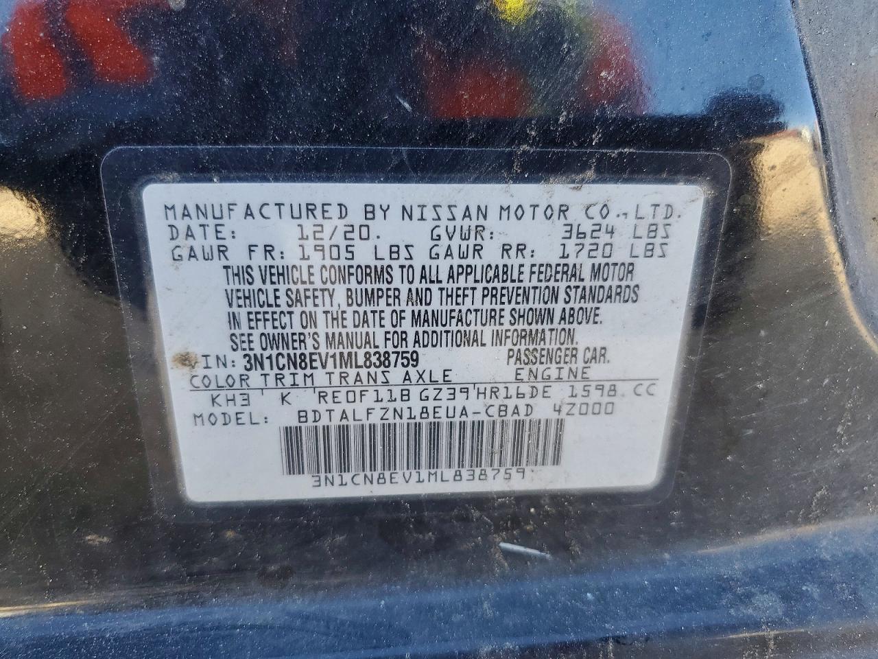 2021 NISSAN VERSA SV photo 13