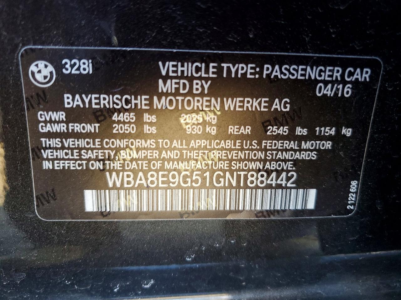 2016 BMW 328 I SULEV photo 13