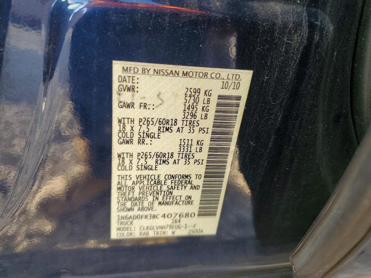 2011 NISSAN FRONTIER SV photo 12