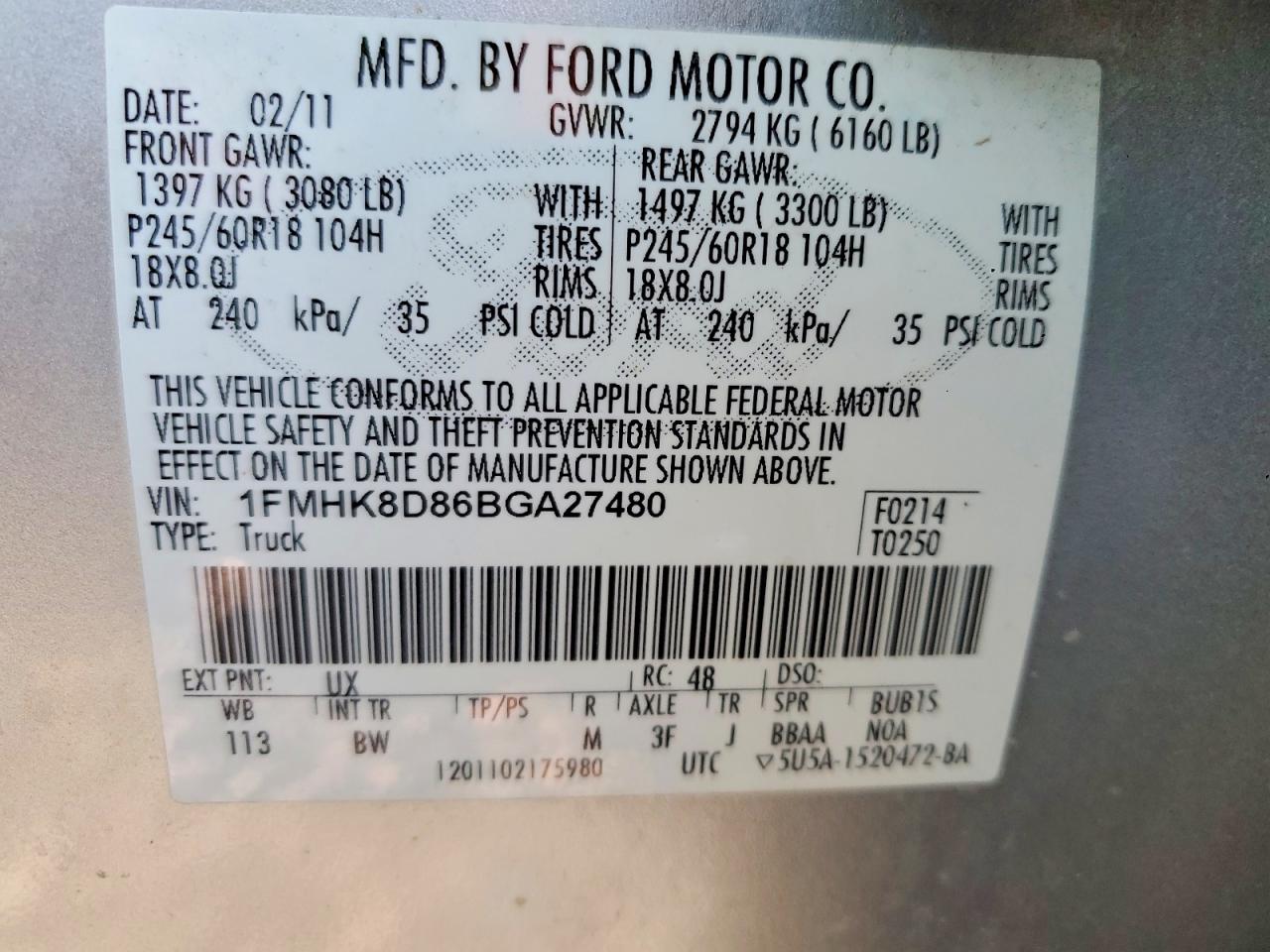 2011 FORD EXPLORER XLT photo 13