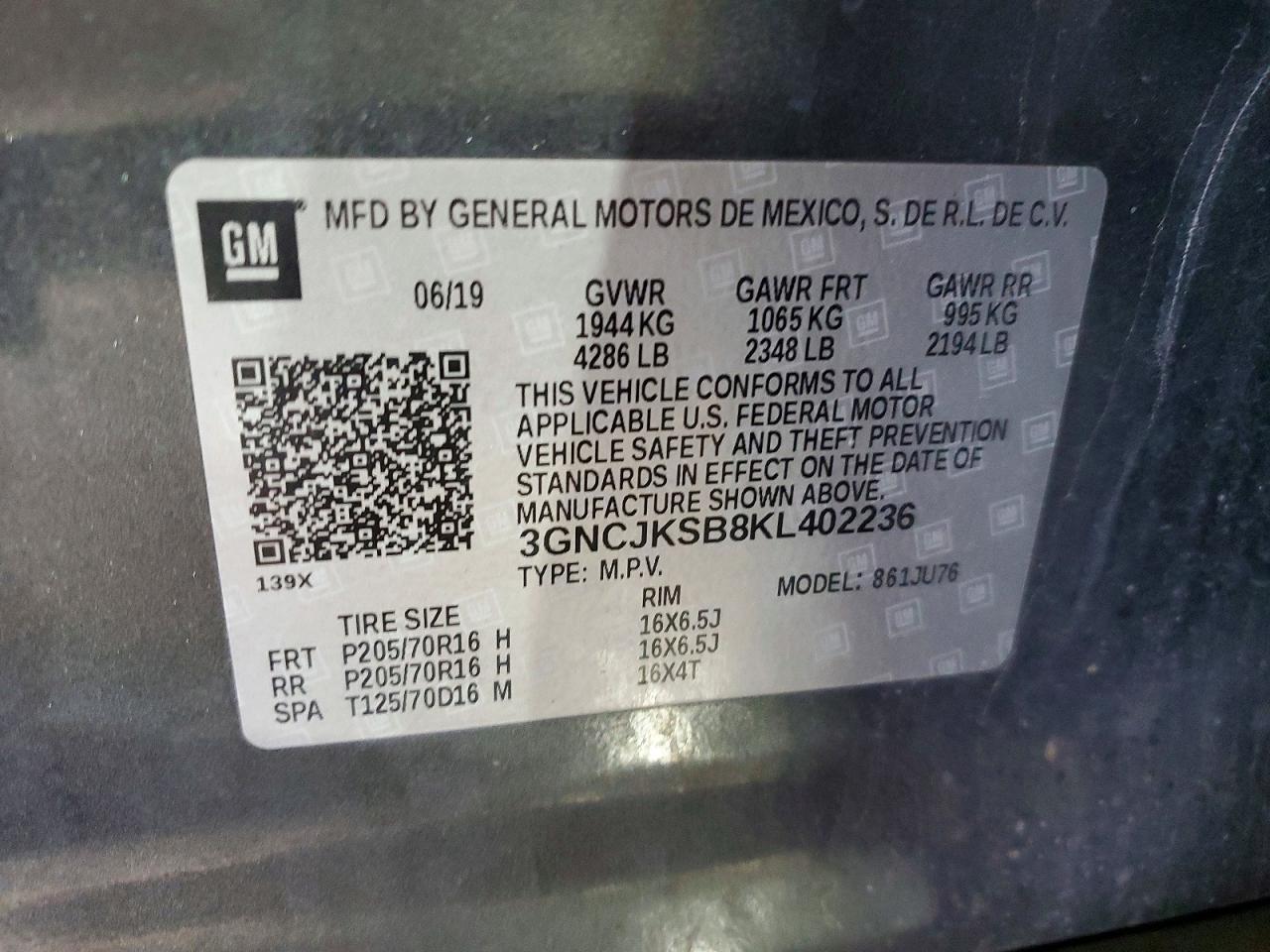 2019 CHEVROLET TRAX LS photo 53