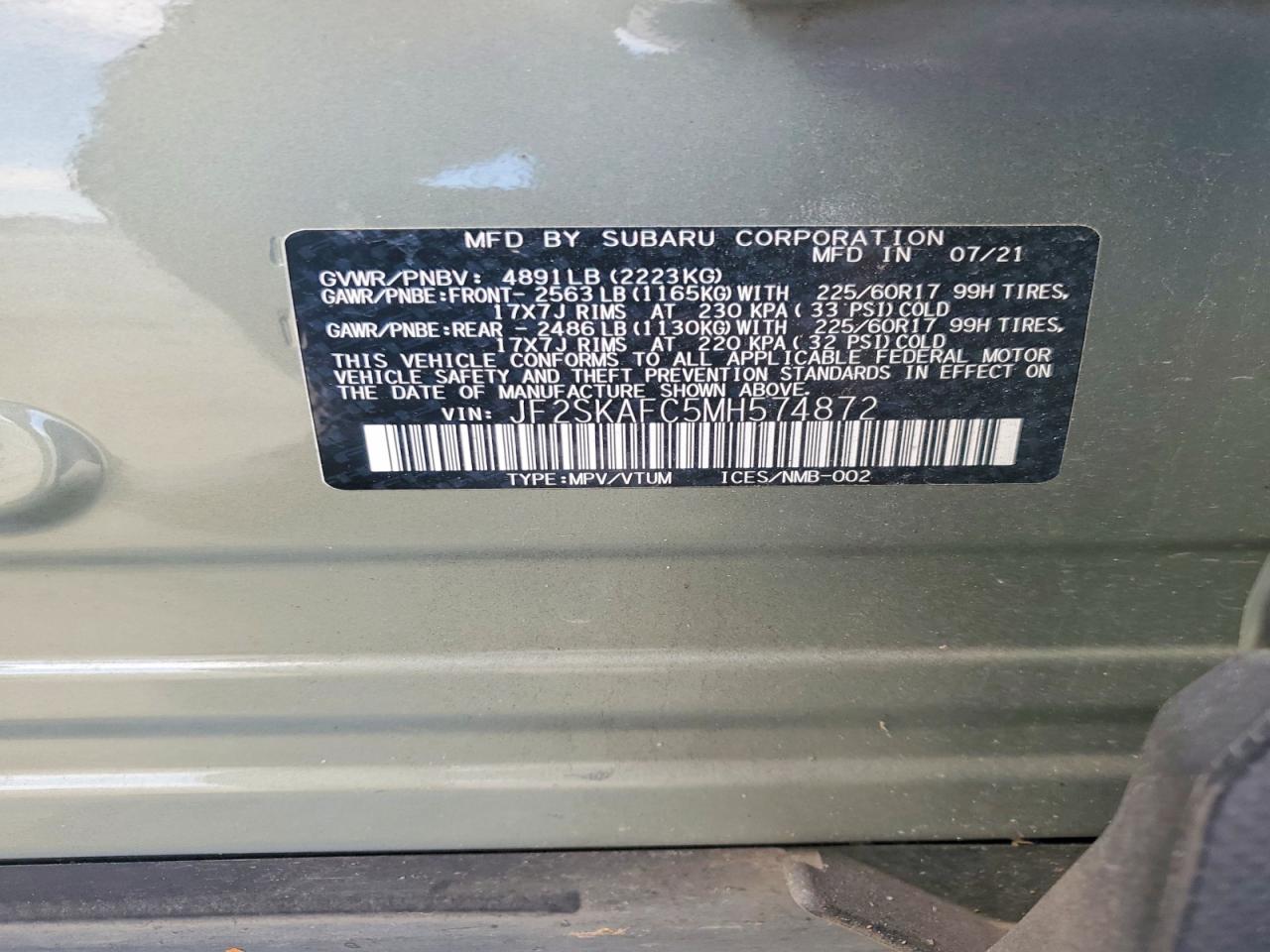 2021 SUBARU FORESTER PREMIUM photo 13