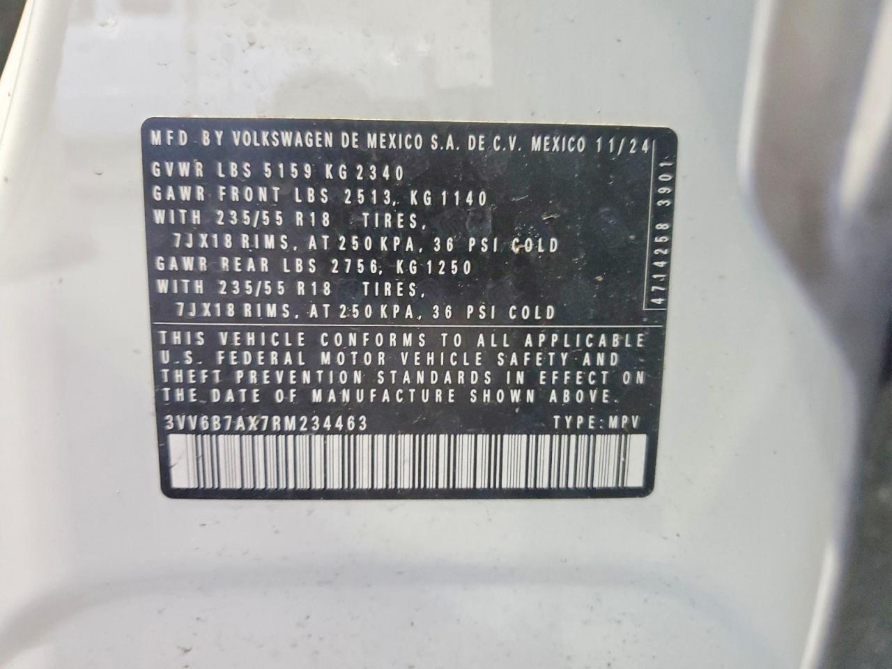 2024 VOLKSWAGEN TIGUAN WOLFSBURG photo 12