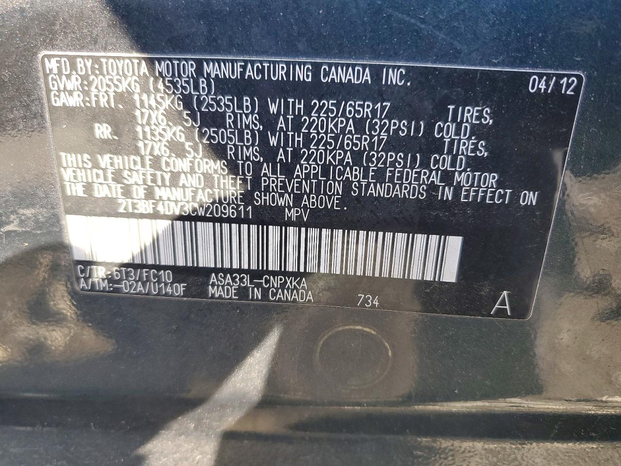 2012 TOYOTA RAV4 photo 37