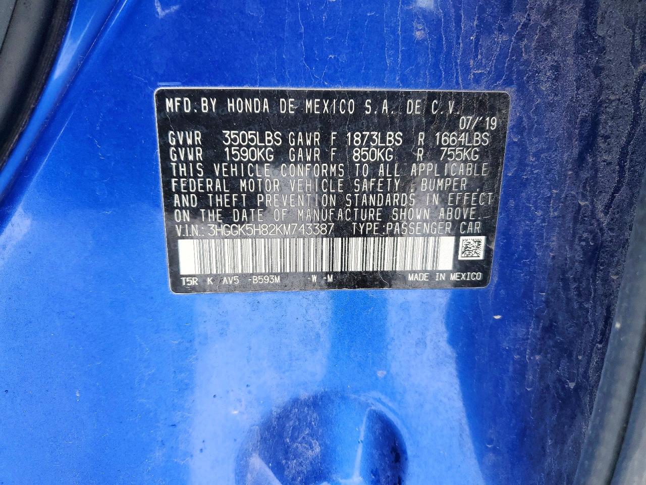 2019 HONDA FIT EX photo 13