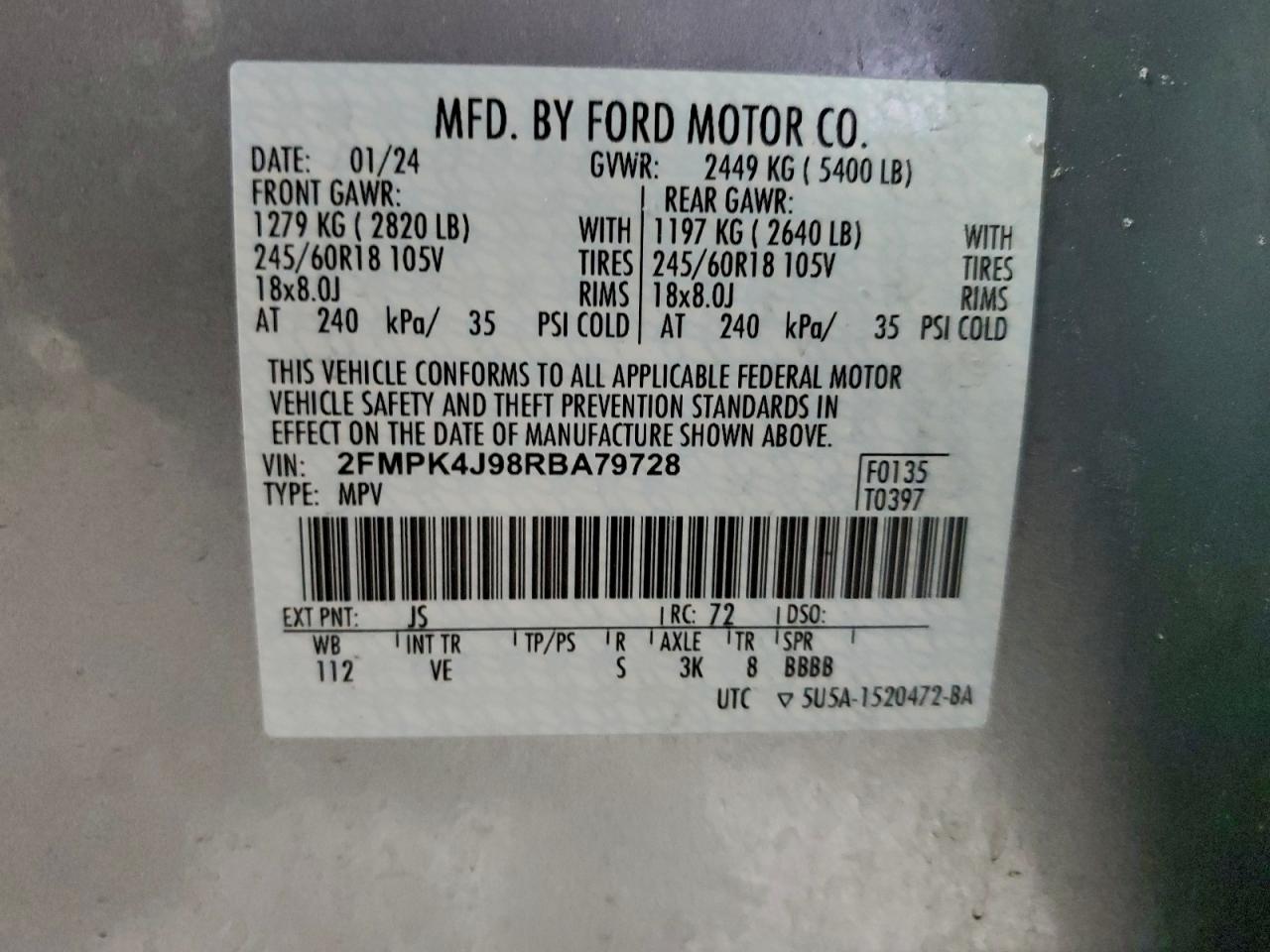 2024 FORD EDGE SEL photo 14