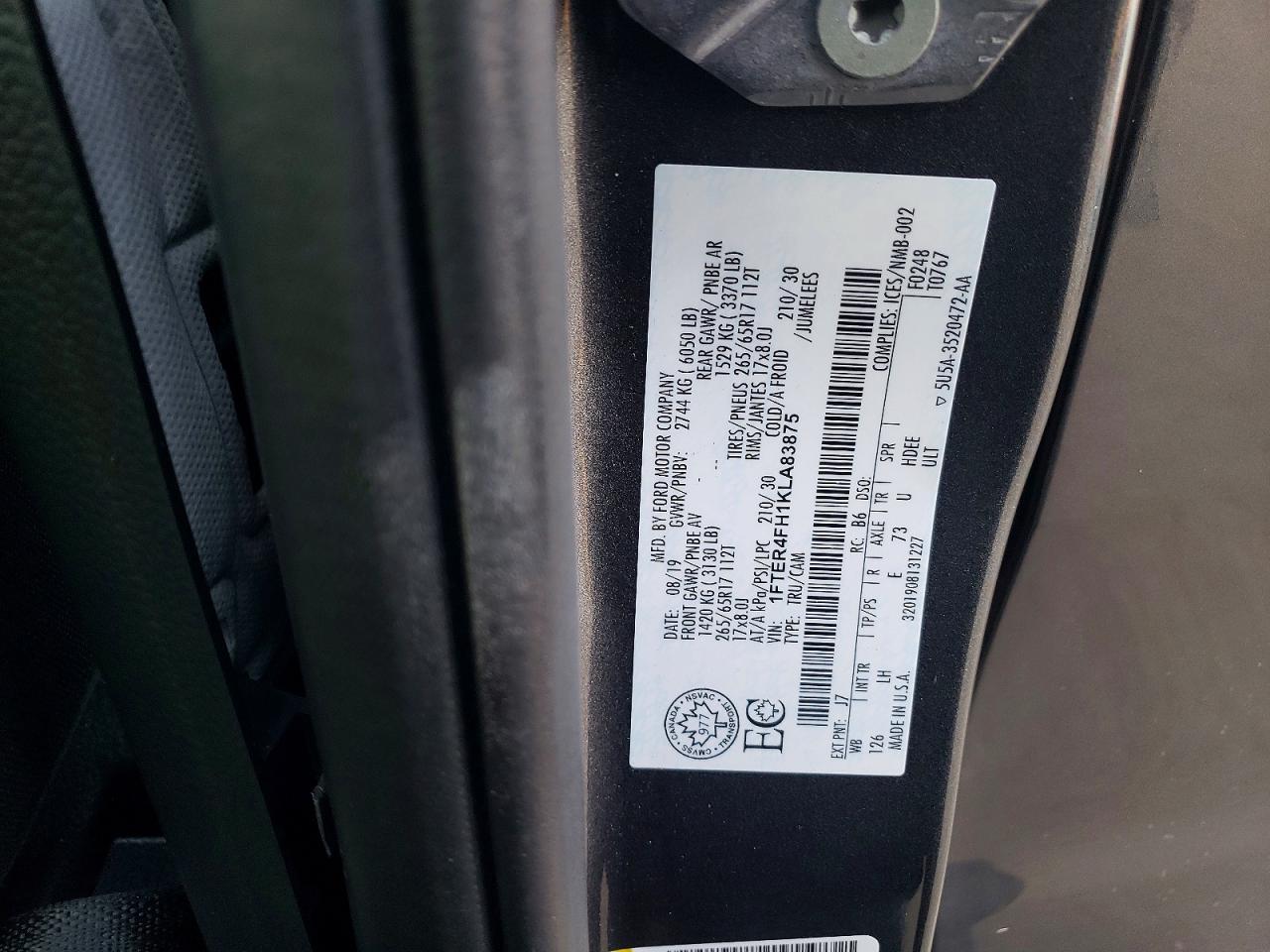 2019 FORD RANGER XL photo 12