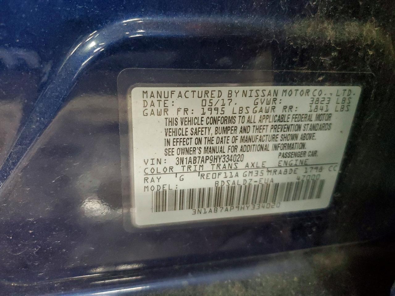 2017 NISSAN SENTRA S photo 12