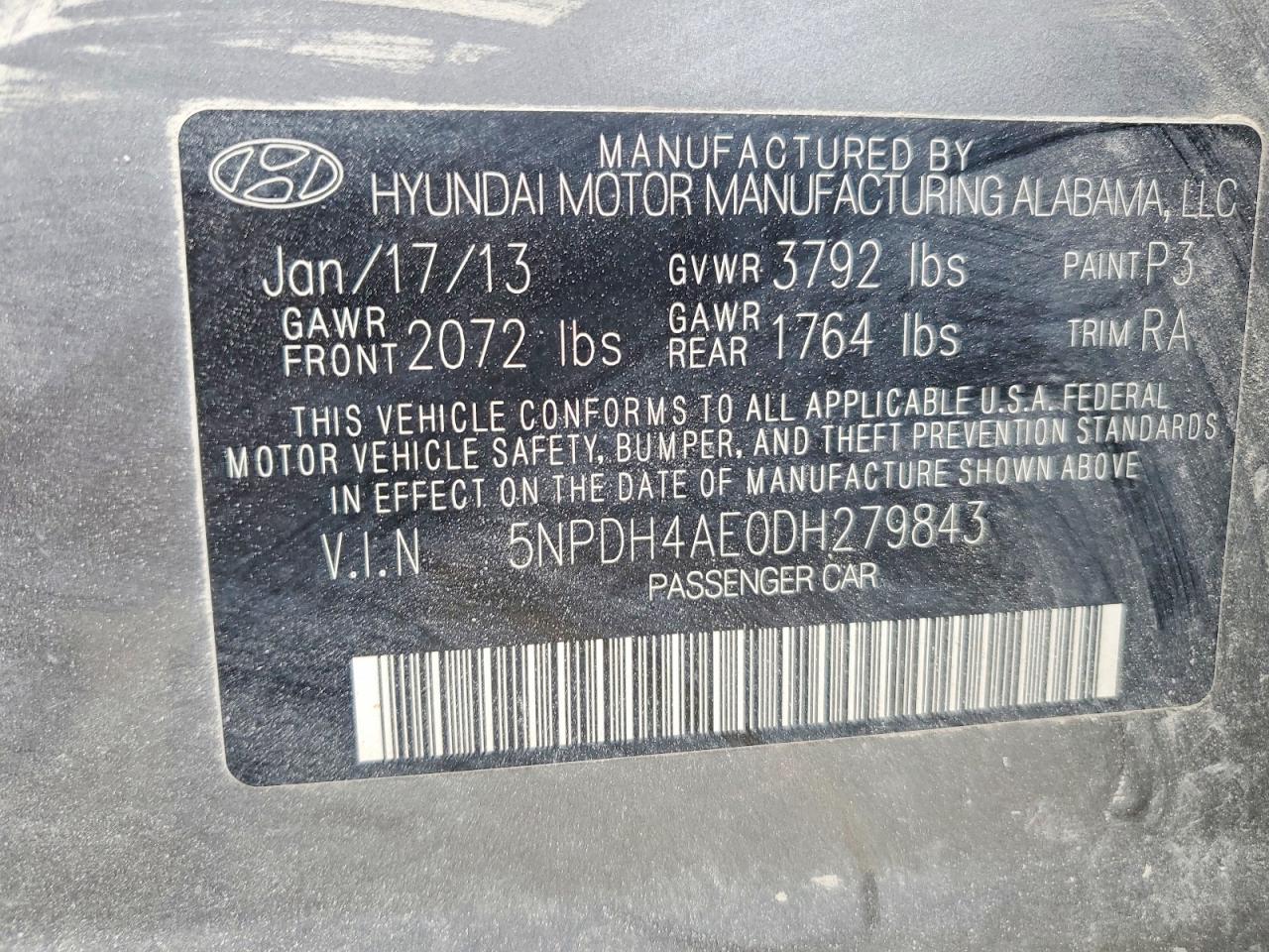 2013 HYUNDAI ELANTRA GLS photo 12